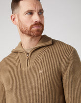 Wrangler Half Zip Knit Męski Sweter Lead W8D0016778 112343105